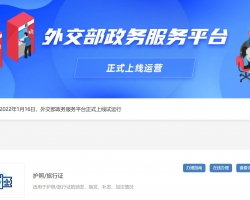 中国外交部网上办事大厅入口