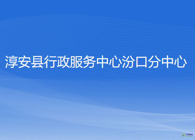 淳安县行政服务中心汾口分中心